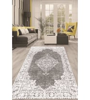 Dijital Kaymaz Taban Yıkanabilir Modern Renkli Salon Halısı Mutfak Halısı Yolluk ND-HT-1451 (Gri)