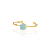 Kadir Jewellery Zirkon Taşlı Ayarlanabilir 22 Ayar Altın Kaplama Bilezik (Açık Mavi)