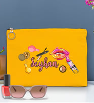 BK Gift Kişiye Özel İsimli-4 Astarlı Portföy Çanta 30x21cm(12 Renk Seçeneği), Baskılı El Çantası, Organizer Çanta (Sarı)
