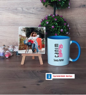 Ablaya Hediye Fotoğraflı Dekoratif Taş, Kupa Bardak Beyaz Hediye (Model 4)