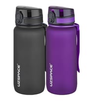 Uzspace 2'li Tritan Matara Seti 650 ml 14 Farklı Renk Seçeneği FiftyFifty (Siyah-Mor)