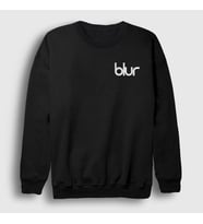 Presmono Unisex Beyaz Logo Blur Sweatshirt 453773tt (Siyah)