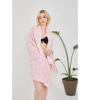 Cottoviva Hediyelik Organik Pati Desenli Peştamal, Havlu, Hamam, Banyo, Havuz, Plaj, Kadın, Erkek, Unisex,PATI001-KR (Pembe)
