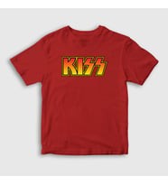 Presmono Unisex Çocuk Beyaz Logo Kiss T-Shirt 91281tt (Kırmızı)