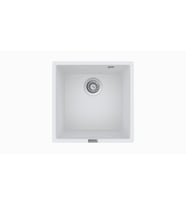 POLEX Cristalüx Granit Evye P-X40 Tezgah Altı Ve Tezgah Üstü Kare Mutfak Evyesi 53,8x44cm (Beyaz)