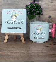 Hostes Hediye Seti Kupa Bardak T Kulplu ve Dekoratif Taş Hostese Hediye (Model 4)