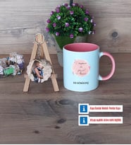 Anneye Doğum Günü Hediyesi Kupa Bardak Beyaz ve Fotoğraflı Ahşap Anahtarlık Hediye (Model 6)