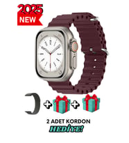 Akıllı Saat Watch ULTRA2 49MM Kordon Hediyeli - Son Versiyon (Bordo)