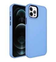 Uyumlu Model Apple iPhone 12 Pro Max Kılıf Kamera Çerçeveli Arka Kısmı Temizlenebilir Kapak (Mavi)