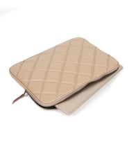 Nemo Group Kapitone Laptop Kılıfı 14'' inç MacBook, iPad Pro Air Huawei Dell, Asus, Evrak Çantası, Suni Deri Su Geçirmez Çanta (Vizon)