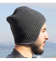 İçi Polarlı Kulaklıklı Erkek Bere Şapka 4 Renk cp181 (Antrasit)