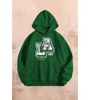 La California Baskılı Oversize Sweatshirt (Yeşil)