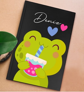 BK Gift Kişiye Özel İsimli Sert Kapaklı Siyah Defter, Arkadaşa Hediye, Yeni İş Hediyesi, Anı Defteri, Doğum Günü Hediyesi-1 (Model 4)