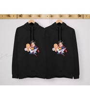 BK Gift Kişiye Özel Sevgililer Karikatürlü İkili Siyah Sweatshirt Seti, Sevgililer Hediye, Çift Hediyesi, Yıl Dönümü Hediyesi, Kişiye Özel Sweatshirt-1 (Model 11)
