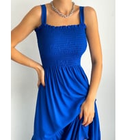 Gipeli Askılı Kat Elbise Hera Keten Kumaş (135cm) (Renk Seçenekli) (Mavi)