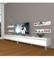 Decoraktiv Eko 360R Mdf Krom Ayaklı Tv Ünitesi Tv Sehpası (Beyaz)