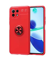 Xiaomi Mi 11 Lite Kılıf Zore Ravel Yüzüklü Silikon Kılıf (Kırmızı)