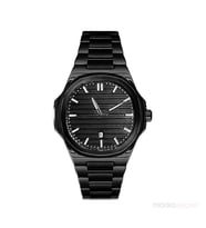 Markasepeti Patek Model Geometrik Tasarım Lüks Kol Saati (Siyah)