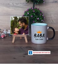 Babalar Günü Hediyesi Fotoğraflı Dekoratif Taş, Kupa Bardak Beyaz HediyeBabaya Hediye (Model 9)