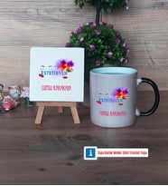 Estetisyen Dekoratif Taş, Kupa Bardak Kırmızı Hediye (Model 8)