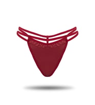 TİSTA Kadın Çift İpli Saten Tanga (Bordo)
