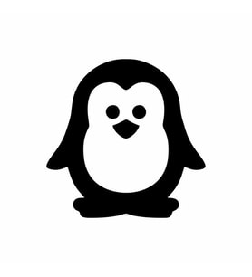 Sevimli Penguen Araba Sticker siyah 15x15 CM (Siyah)