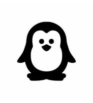 Sevimli Penguen Araba Sticker siyah 15x15 CM (Siyah)