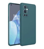 One Plus 9 Pro Kılıf Kamera Korumalı iÇi Süet Dokulu Lansman Tipi Silikon (Koyu Yeşil)