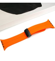 Ally Apple Watch 7-8 41mm 6-5-4 40mm Manyetik Uçlu Silikon Kayış Kordon 3-2-1 38mm (Turuncu)