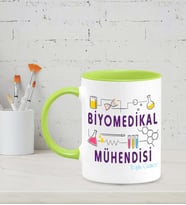 Kişiye Özel Biomedikal Mühendisi Tasarımlı Siyah Kupa (Yeşil-Beyaz)