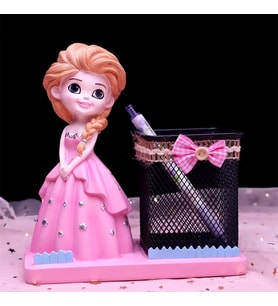 Frozen Figürlü Masaüstü Kalemlik (Pembe)