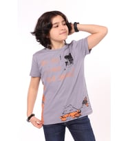 Toontoy Erkek Çocuk Baskılı Tişört (Gri)
