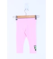 Toontoy Kız Çocuk Dino Nakışlı Tayt (Açık Pembe)