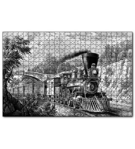 Cakapuzzle Nostaljik Kömürlü Tiren Görseli  Puzzle Yapboz MDF (Ahşap) (1000 Parça)
