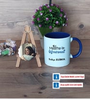 Matematik Öğretmeni Kupa Bardak Beyaz ve Fotoğraflı Ahşap Anahtarlık Hediye Matematik Öğretmenine Hediye (Model 3)