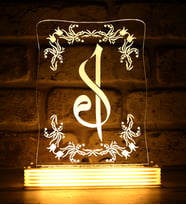 Elif ve Vav Harfli Dini Kuran Hediyesi 3d Led Lamba (Beyaz)