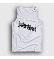 Presmono Unisex Sarı Logo Judas Priest Atlet 88239tt (Beyaz)