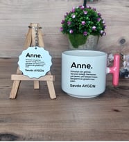 Anne Hediye Seti Kupa Bardak T Kulplu ve Anahtarlık Anneler Günü Hediyesi Anneye Hediye (Model 4)