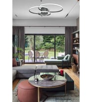 Sole Modern Tasarım Salon - Mutfak - Hol Beyaz Led 3 Lü Avize (Gri)