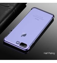 iPhone 7 Plus Kılıf Dört Köşeli Lazer Silikon Kılıf (Mavi)