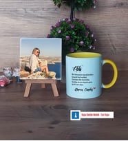 Ablaya Hediye Fotoğraflı Dekoratif Taş, Kupa Bardak Beyaz Hediye (Model 7)