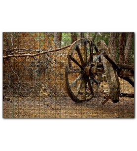 Cakapuzzle Ormanda Eski At Arabası Tekerleği  Puzzle Yapboz MDF (Ahşap) (255 Parça)