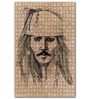 Cakapuzzle Kaptan Jack Sparrow Karakalem Portre Puzzle Yapboz MDF (Ahşap) (500 Parça)