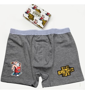 Erkek Yılbaşı Hediyesi Sana Geliyorum Yeni Yıl Boxer (Gri)