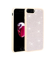 Apple iPhone 7 Plus Kılıf Parlak Taşlı Tasarım Zore Ston Kılıf (Beyaz)
