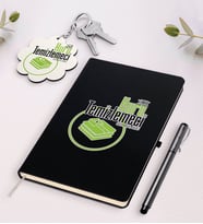 BK Gift Kişiye Özel Kuru Temizlemeci Beyaz Defter Kalem Ve Anahtarlık Hediye Seti (Model 2)