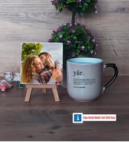 Sevgiliye Hediye Fotoğraflı Dekoratif Taş, Kupa Bardak Beyaz Hediye (Model 10)