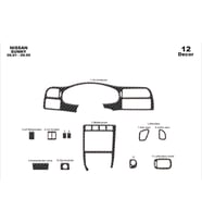 Meriç® Nissan Sunny Ön Torpido Kaplama Maun 12 Parça 1991-1995 (Karbon)