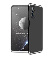 Samsung Galaxy M52 Kılıf 3 Parça Slim Sert Silikon Kapak AYS (Siyah-Gri)