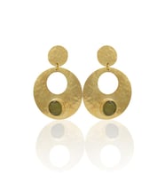 Kadir Jewellery 22 Ayar Altın Kaplama Vintage Küpe -El İşçiliği Ve Hipoalerjenik Küpe (Zeytin Yeşili)